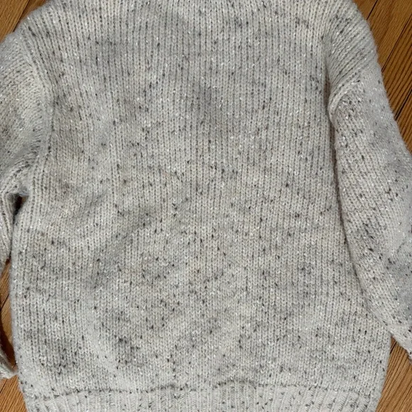 Zara Oversized Chunky Knit Cardigan Sweater Beige Speckled Button Front M-L. - Picture 7 of 7